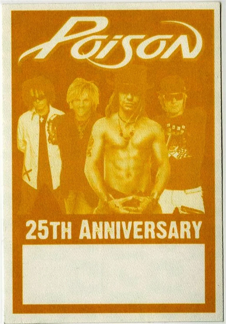 Poison 2011 25th Anniversary Concert Tour Backstage Pass