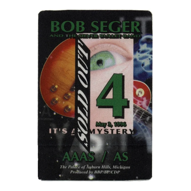 Bob Seger 1996 It's a Mystery Concert Tour All Access Backstage Pass