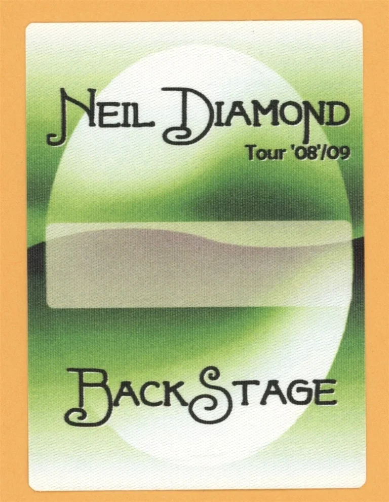 Neil Diamond 2008 Home Before Dark Concert Tour Backstage Pass