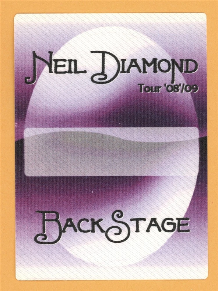 Neil Diamond 2008 Home Before Dark Concert Tour Backstage Pass