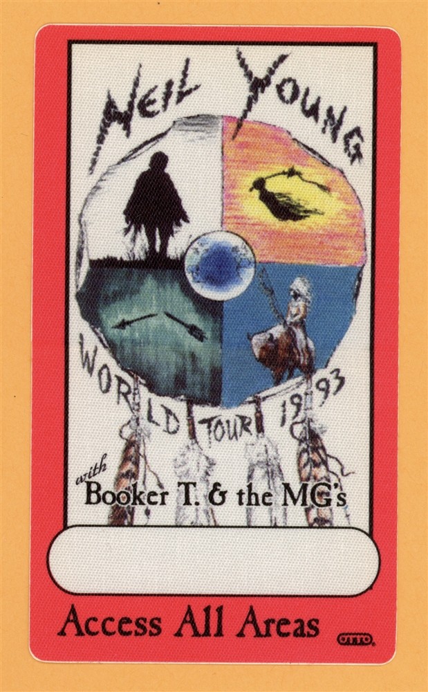 NEIL YOUNG 1993 W/ BOOKER T. & THE MG’S CONCERT TOUR AAA BACKSTAGE PASS COLLECTIBLE MEMORABILIA