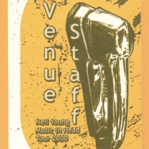 Neil Young 2000 Music In Head Concert Tour VENUE Backstage Pass