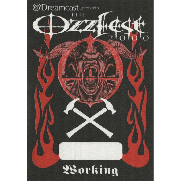 Ozzy Osbourne 2000 Ozzfest w/ Pantera Concert Tour Working Backstage Pass