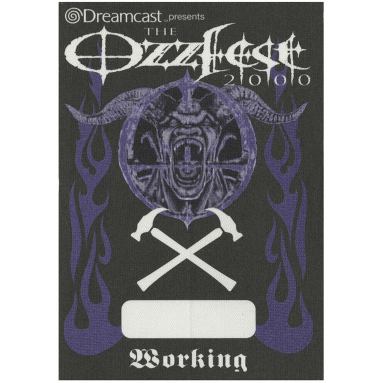 Ozzy Osbourne 2000 Ozzfest w/ Pantera Concert Tour Working Backstage Pass