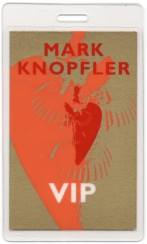 Mark Knopfler 1996 Golden Heart Tour VIP Laminated Backstage Pass Dire Straits
