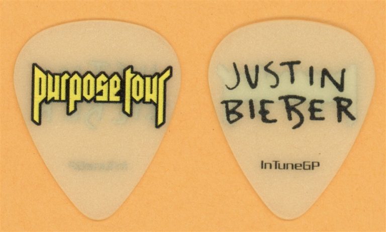 Justin Bieber Vintage Guitar Pick - 2015 Purpose Tour