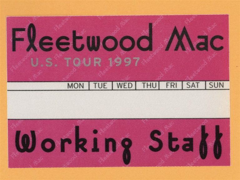 Fleetwood Mac 1997 The Dance Concert Tour WORKING Backstage Pass