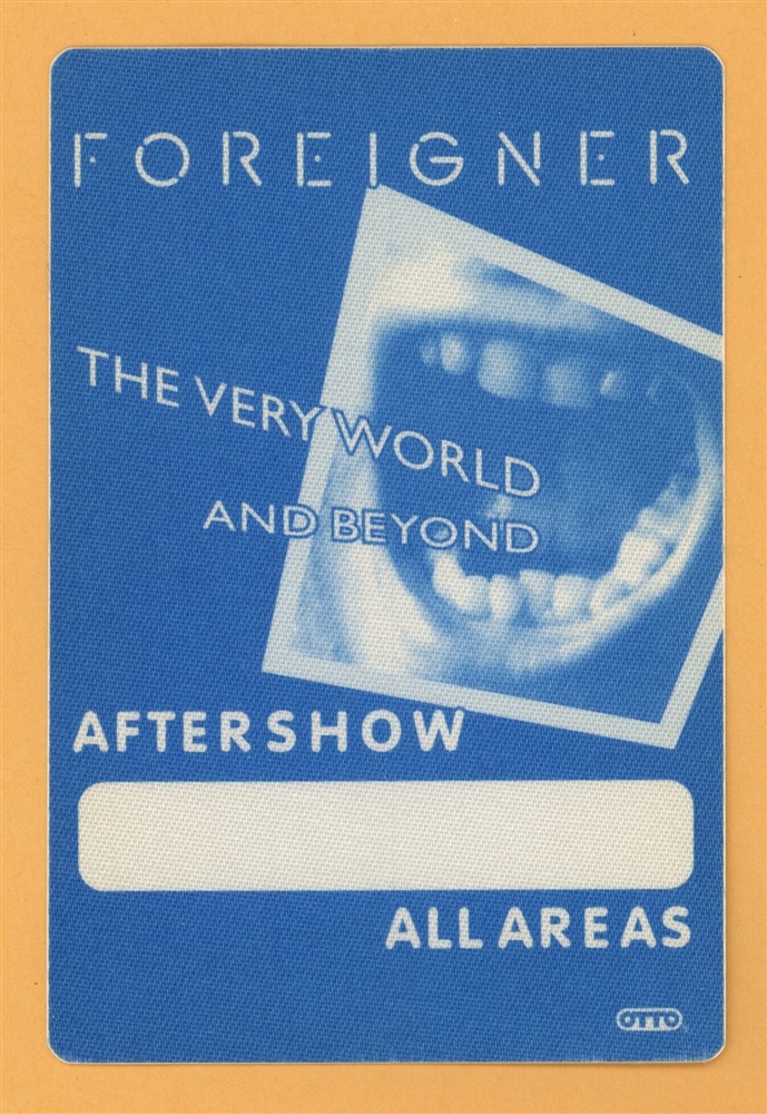 Foreigner 1992 Unusal Heat Concert Tour AFTER SHOW Backstage Pass