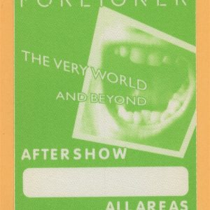 Foreigner 1992 Unusal Heat Concert Tour AFTER SHOW Backstage Pass