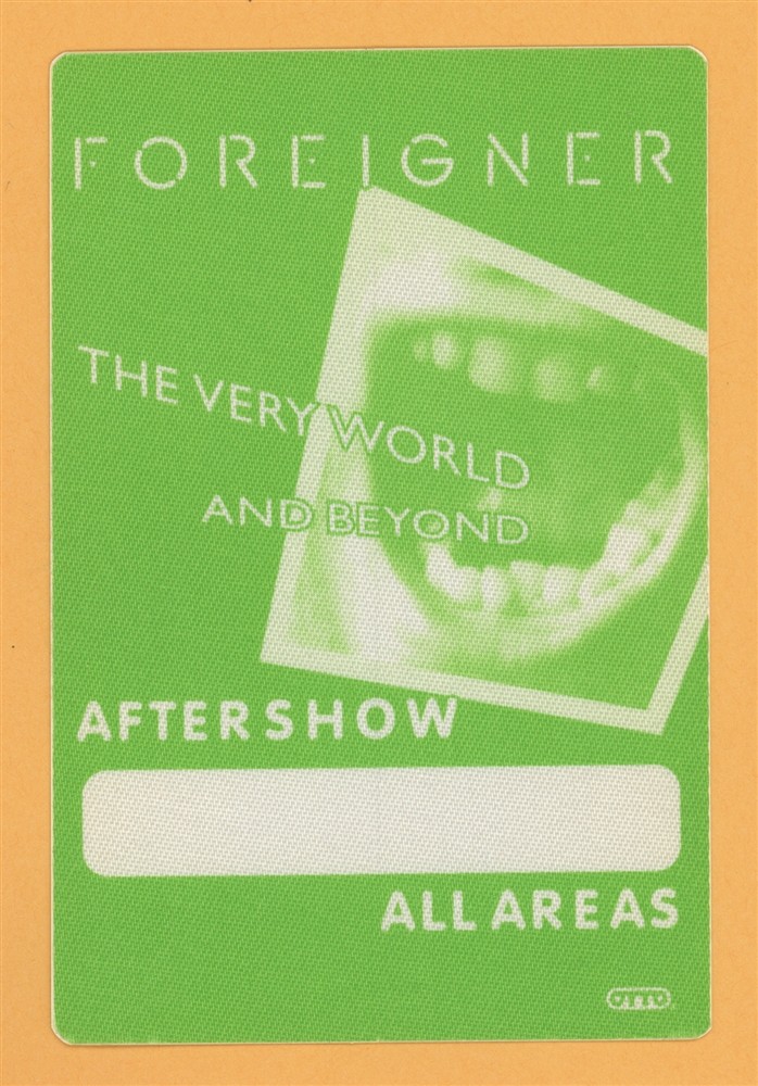 Foreigner 1992 Unusal Heat Concert Tour AFTER SHOW Backstage Pass
