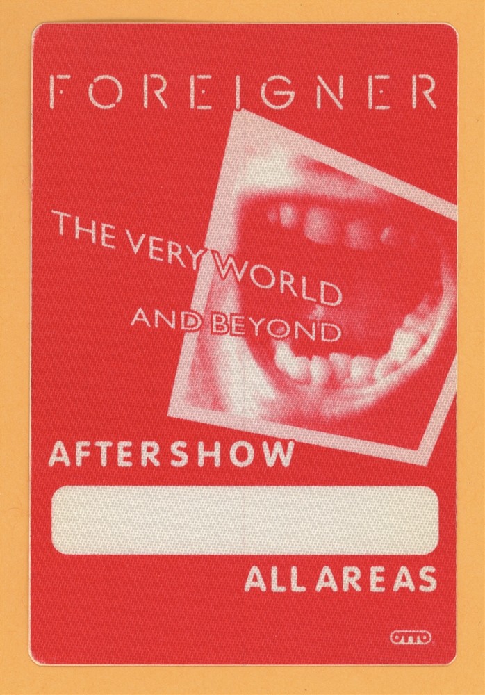 Foreigner 1992 Unusal Heat Concert Tour AFTER SHOW Backstage Pass
