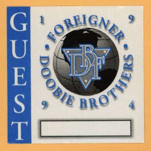 Foreigner 1994 Doobie Brothers Concert Tour GUEST Backstage Pass
