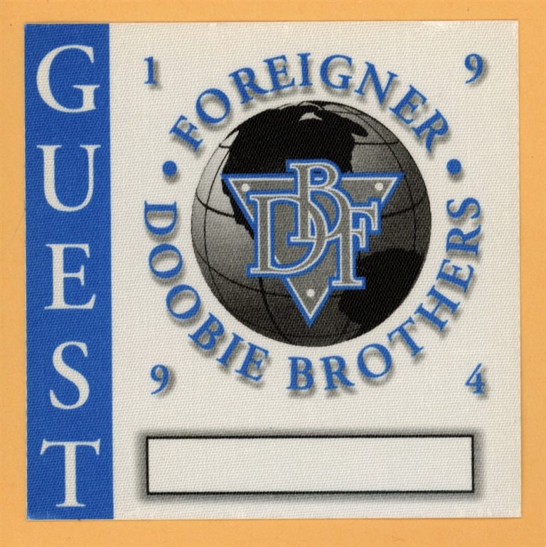 Foreigner 1994 Doobie Brothers Concert Tour GUEST Backstage Pass