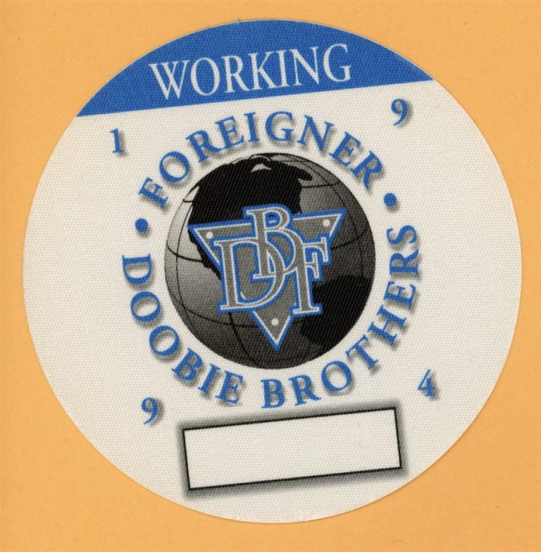 Foreigner 1994 Doobie Brothers Concert Tour WORKING Backstage Pass