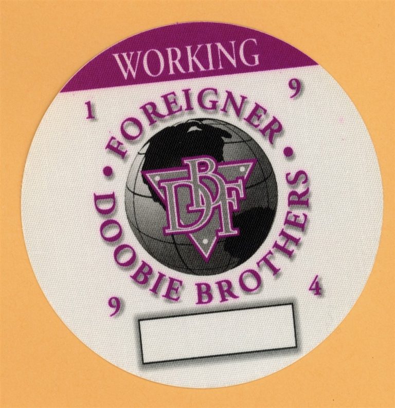 Foreigner 1994 Doobie Brothers Concert Tour WORKING Backstage Pass