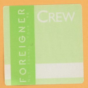 Foreigner 1998 Not Formal Concert Tour CREW Backstage Pass