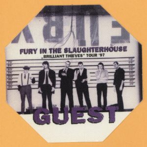Fure In The Slaughterhouse 1997 Brilliant Thieves Concert Tour Backstage Pass