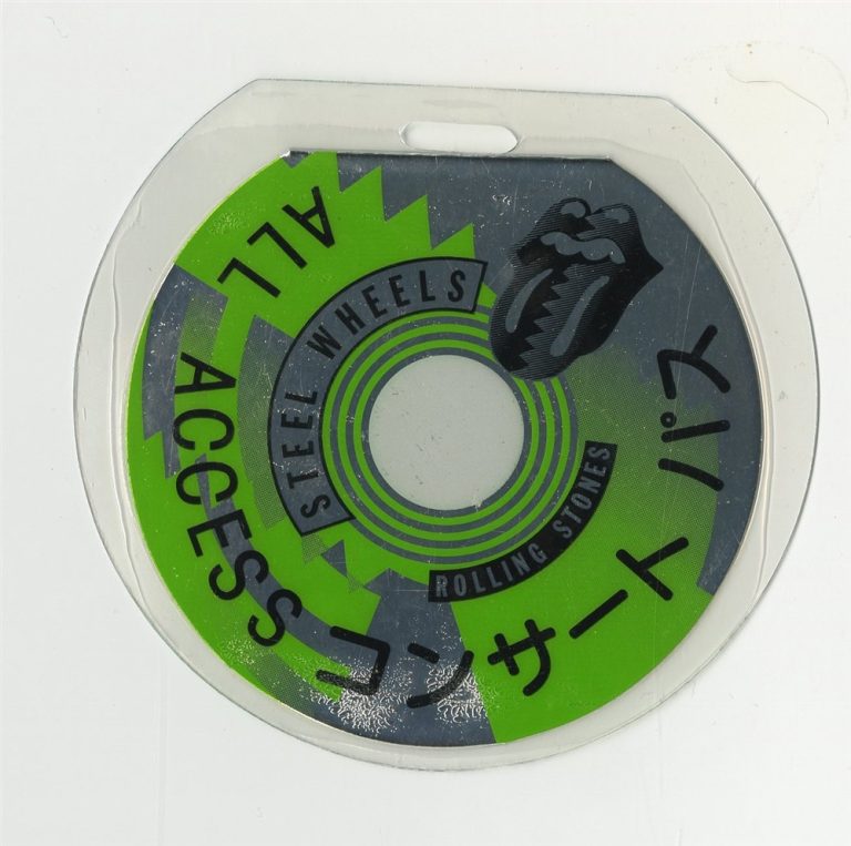 Rolling Stones AA Laminated Backstagestage Pass - 1990 Steel Wheels Japan Tour