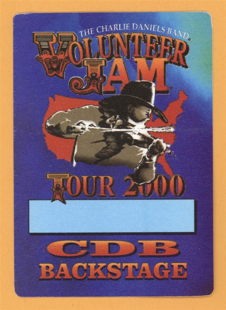 Charlie Daniels Band 2000 Volunteer Jam Concert Tour Backstage Pass