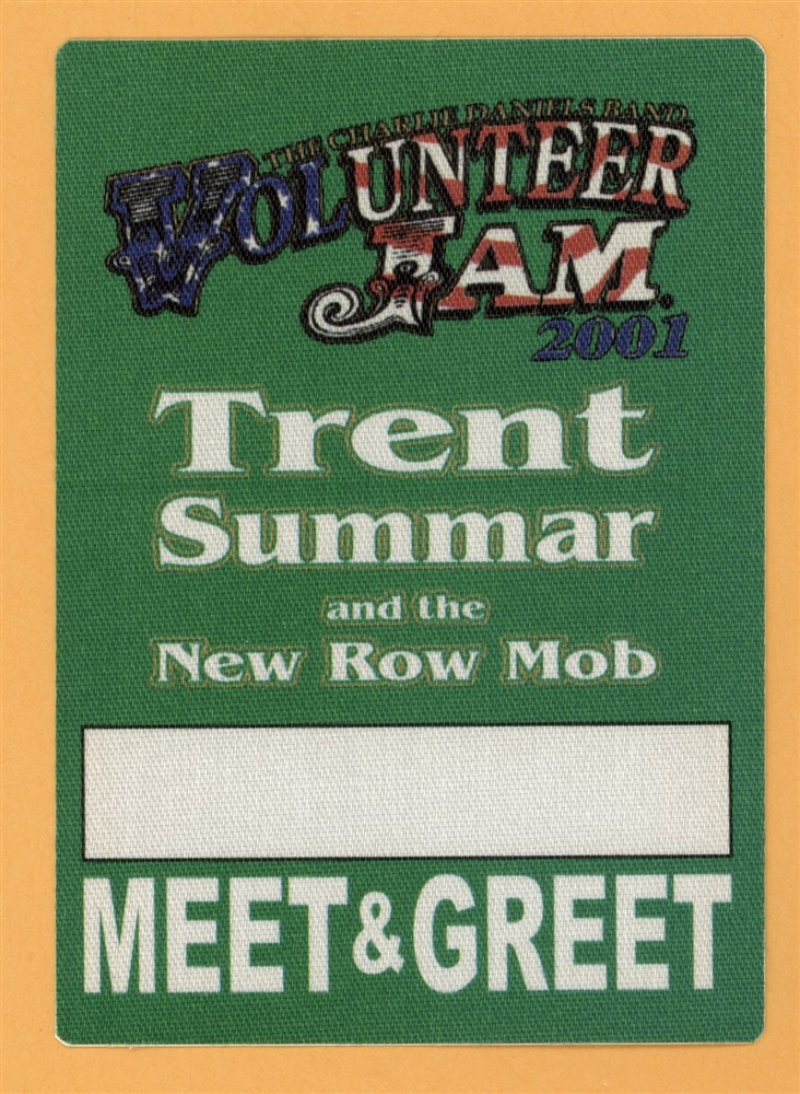Charlie Daniels Band 2001 Concert Tour MEET & GREET Backstage Pass