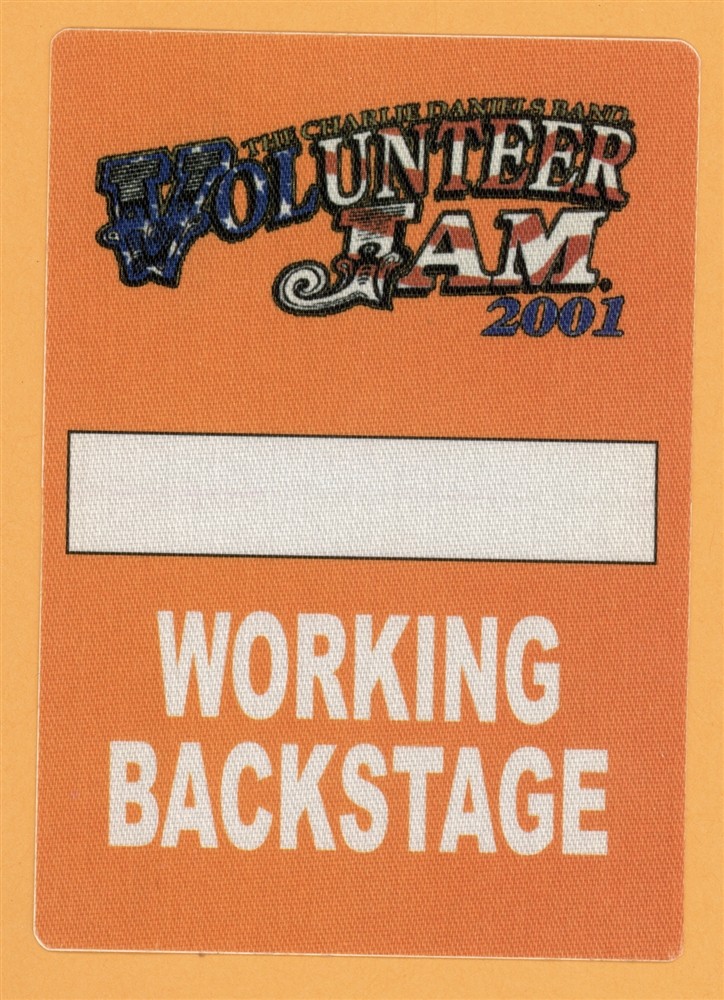 Charlie Daniels Band 2001 Concert Tour WORKING Backstage Pass