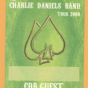 Charlie Daniels Band 2008 Concert Tour GUEST Backstage Pass