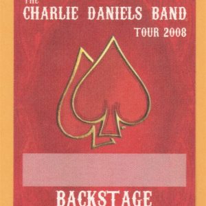 Charlie Daniels Band 2008 Concert Tour GUEST Backstage Pass