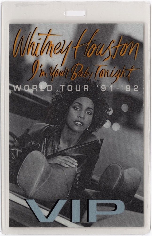 Whitney Houston 1991 I'm Your Baby Tonight Tour VIP Laminated Backstage Pass