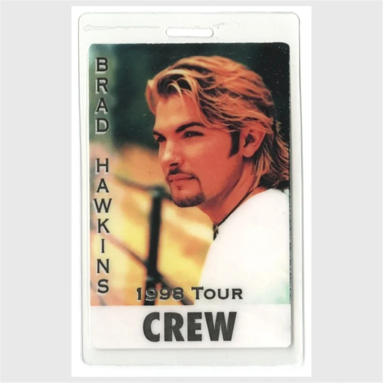 Brad Hawkins 1998 Concert Tour Laminated Backstage Pass