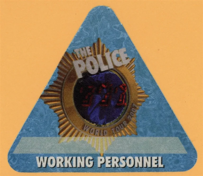 The Police 2007 Reunion Concert Tour Working Backstage Pass - Version 2