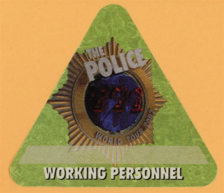 The Police 2007 Reunion Concert Tour Working Backstage Pass - Version 2