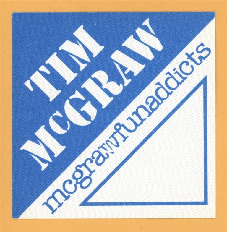 Tim McGraw 1995 All I Want Concert Tour Backstage Pass