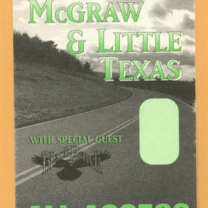 Tim McGraw 1995 w/ Little Texas All I Want Concert Tour AA Backstage Pass