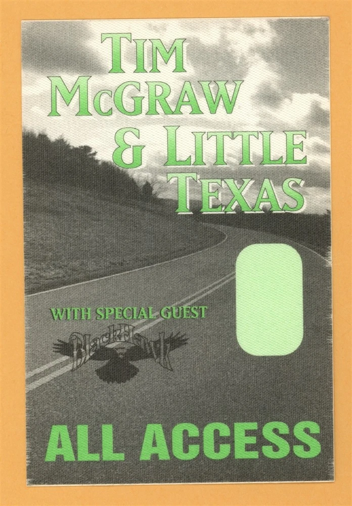 Tim McGraw 1995 w/ Little Texas All I Want Concert Tour AA Backstage Pass