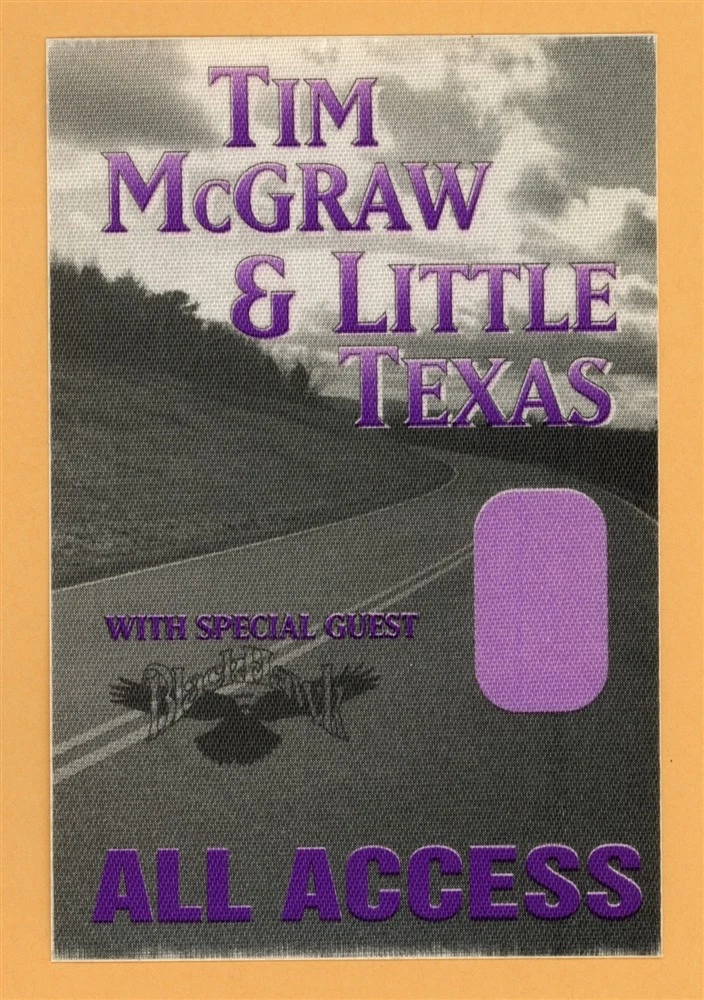 Tim McGraw 1995 w/ Little Texas All I Want Concert Tour AA Backstage Pass