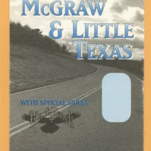 Tim McGraw 1995 w/ Little Texas All I Want Concert Tour AA Backstage Pass