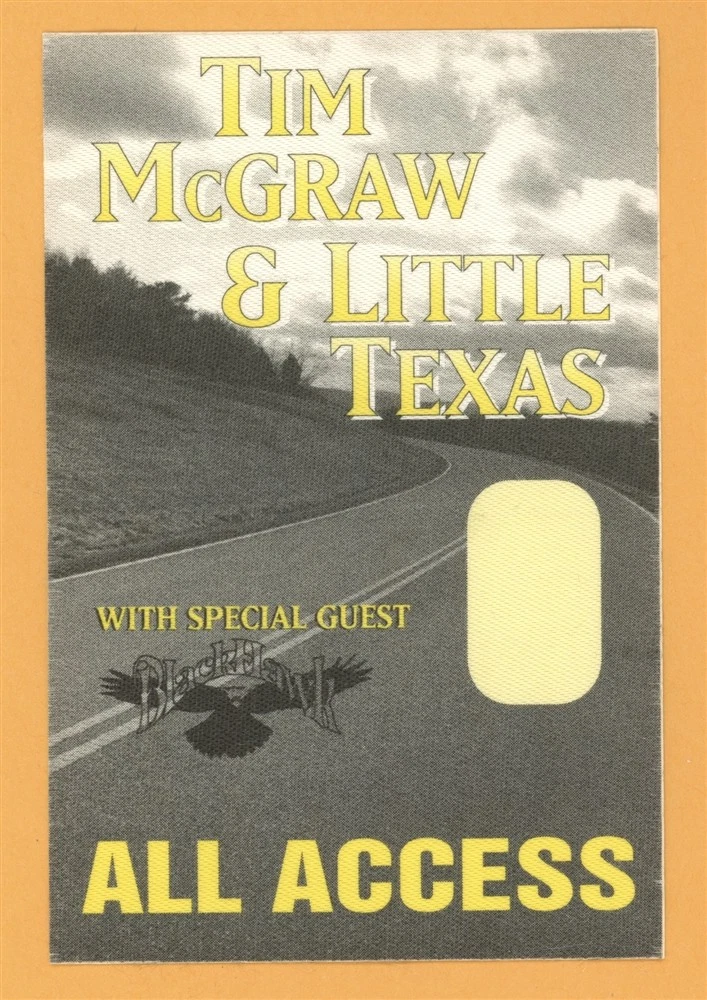 Tim McGraw 1995 w/ Little Texas All I Want Concert Tour AA Backstage Pass