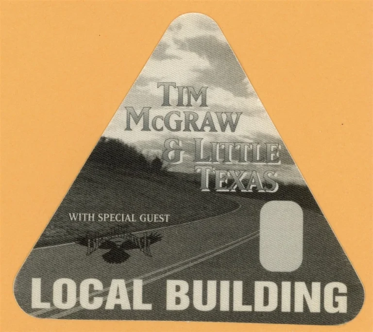 Tim McGraw 1995 w/ Little Texas All I Want Concert Tour Local Backstage Pass