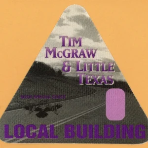 Tim McGraw 1995 w/ Little Texas All I Want Concert Tour Local Backstage Pass