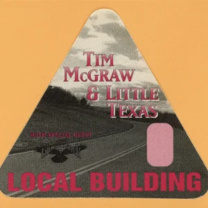 Tim McGraw 1995 w/ Little Texas All I Want Concert Tour Local Backstage Pass