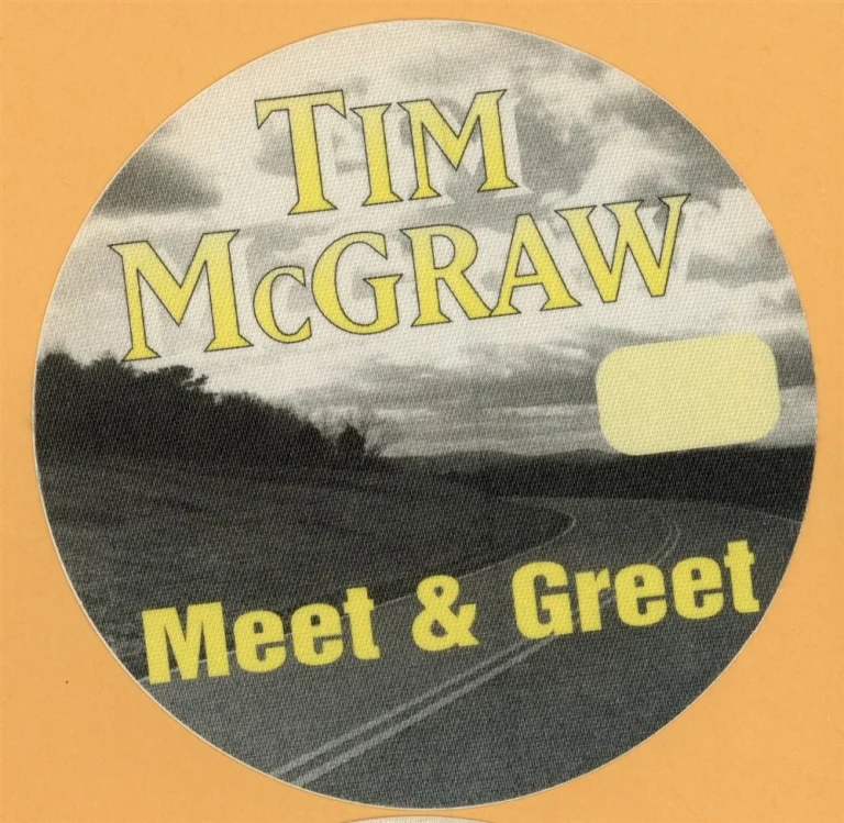 Tim McGraw 1995 w/ Little Texas All I Want Concert Tour M&G Backstage Pass