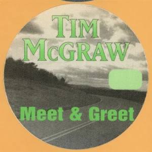 Tim McGraw 1995 w/ Little Texas All I Want Concert Tour M&G Backstage Pass