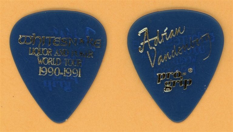 Whitesnake Adrian Vanderberg Vintage Guitar Pick - 1990 Liquer & Poker Tour