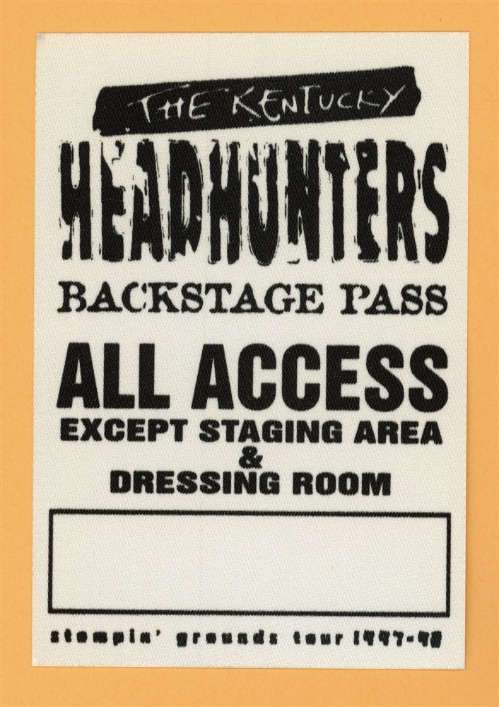 Kentucky Headhunters 1997 Stompin' Grounds Concert Tour AA Backstage Pass