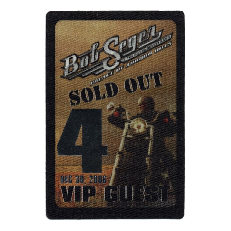 Bob Seger 2006 Face the Promise Concert Tour VIP Guest Backstage Pass