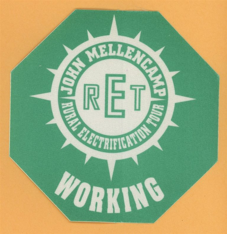 John Mellencamp 1999 Rural Electrification Concert Tour WORKING Backstage Pass