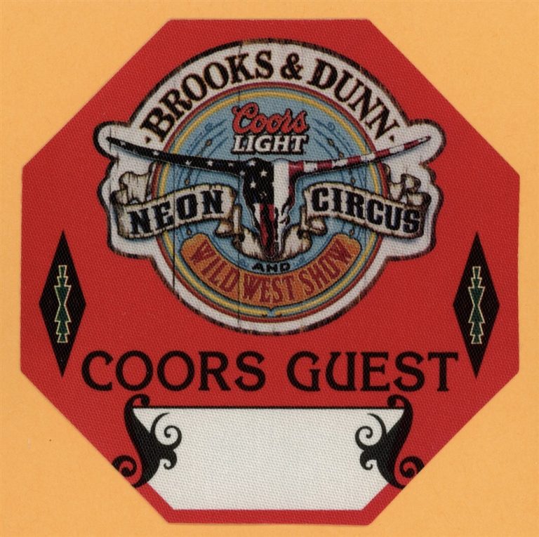 Brooks & Dunn 2001 Neon Circus Concert Tour GUEST Backstage Pass