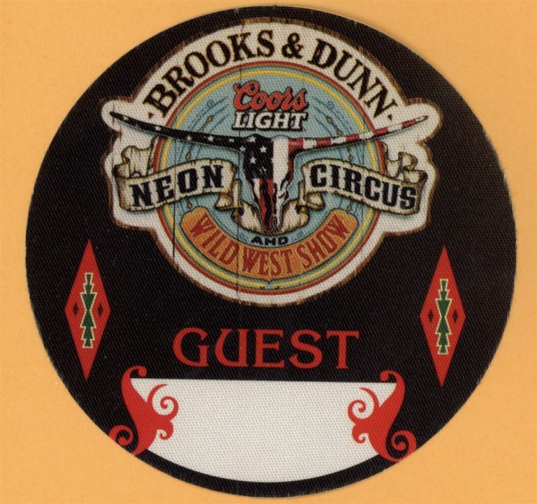 Brooks & Dunn 2001 Neon Circus Concert Tour GUEST Backstage Pass