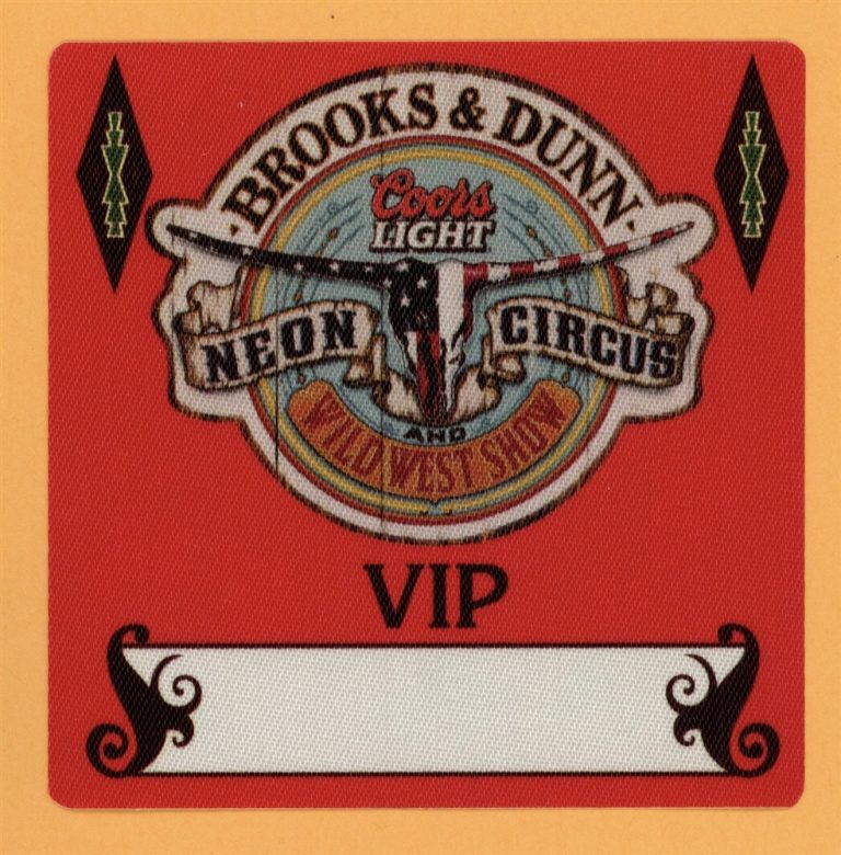 Brooks & Dunn 2001 Neon Circus Concert Tour VIP Backstage Pass