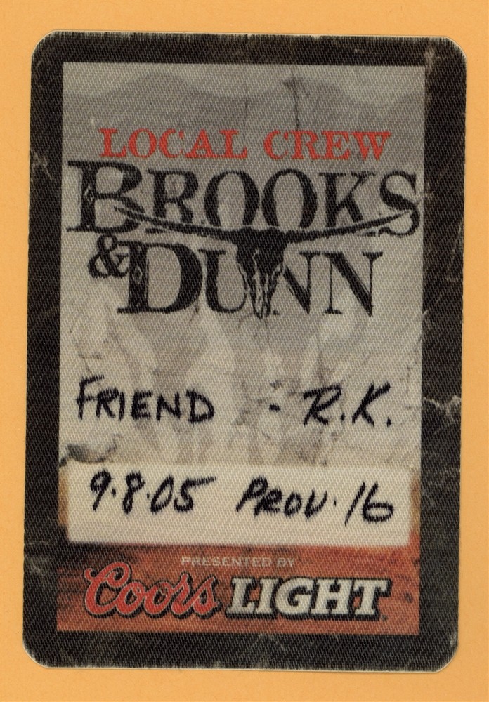 Brooks & Dunn 2005 Concert Tour CREW Backstage Pass